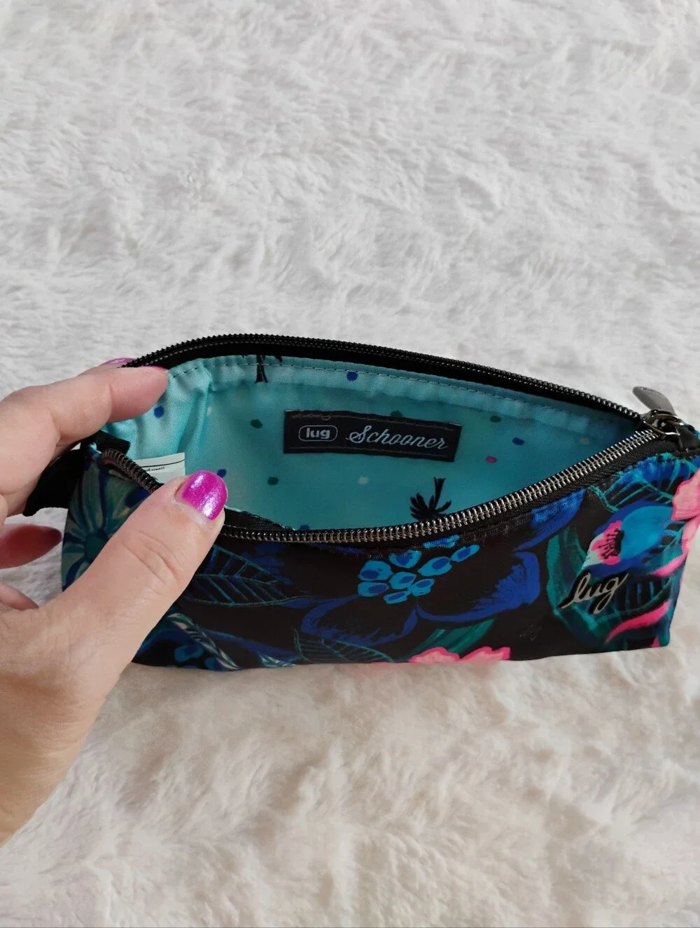 New Lug Schooner Floral Cosmetic Bag